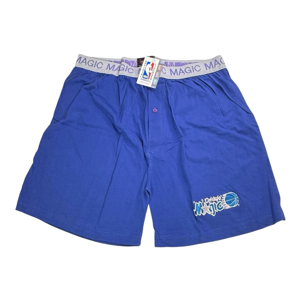 Vintage 90s Orlando Magic NBA Boxer Shorts NWT Blue Embroidered Logo Deadstock